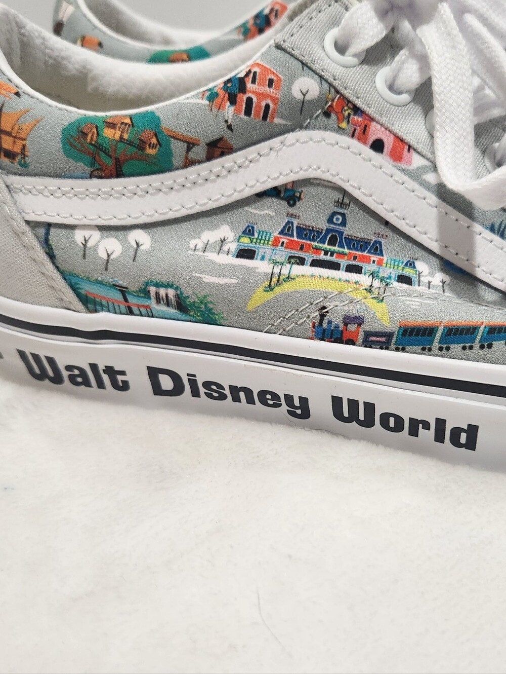 Vans Old Skool Walt Disney 50th Anniversary Park Map Sneakers Mens 8 Womens 9.5 - Picture 7 of 14